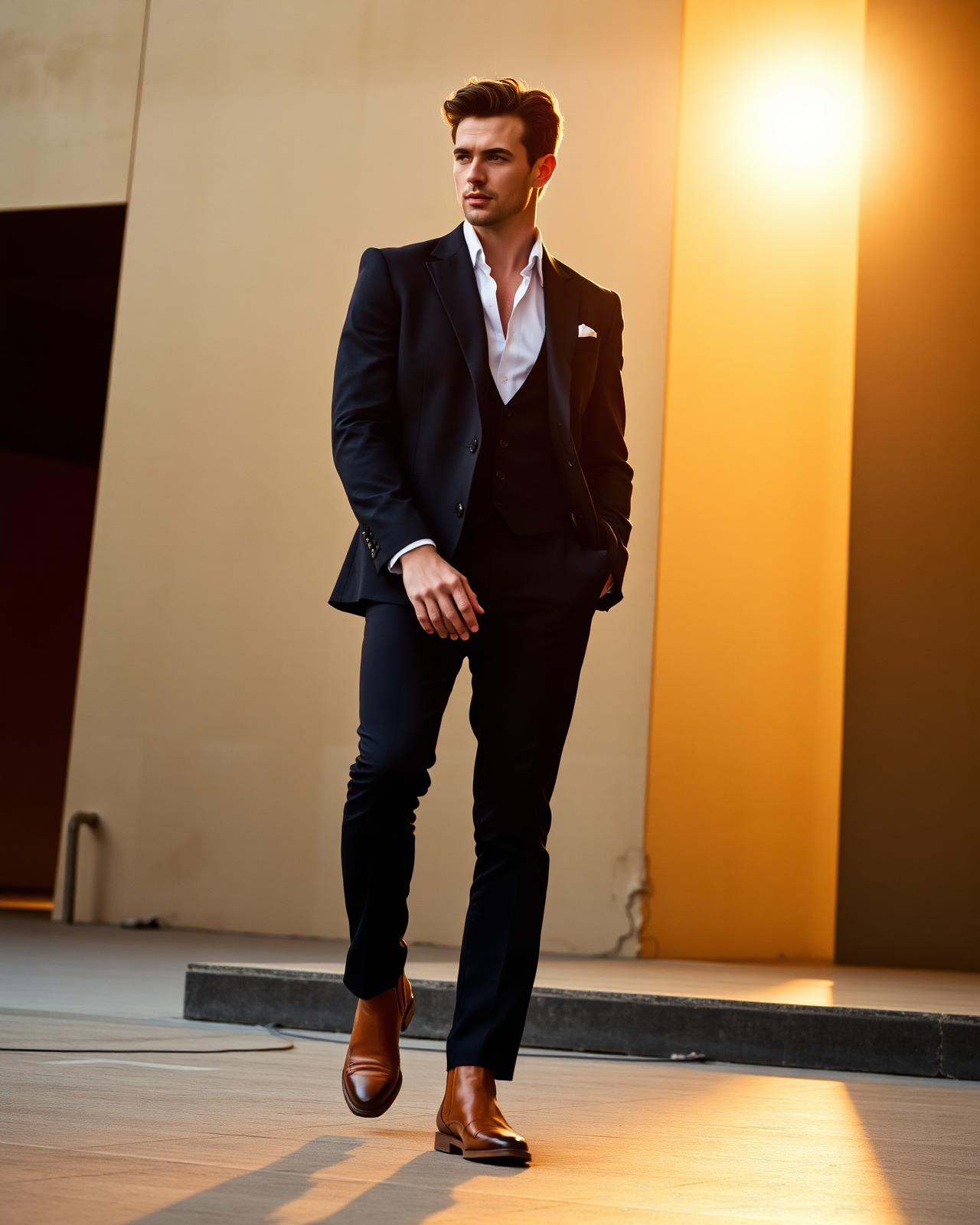 Male model in chelsea boots